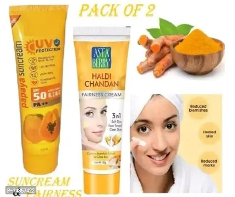 Professional papaya sunscreen a with you protection 40g with haldi Chandan fairness cream pakode
