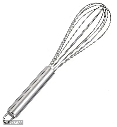 AP Collection Kitchen King Egg Beater Stainless Steel for Smart Work Japanese Steel and Perfect Hand Grip, Medium, Silver