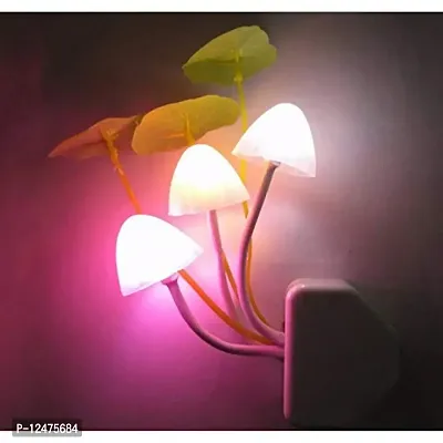 JeroXEN Mushroom, Flower Light with Auto(Day-Night) Sensor-LED Wall Socket Lamp,Colorful Photoelectric Switch (Small)-thumb2