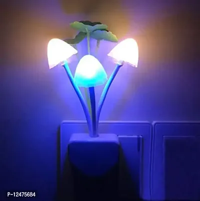 JeroXEN Mushroom, Flower Light with Auto(Day-Night) Sensor-LED Wall Socket Lamp,Colorful Photoelectric Switch (Small)