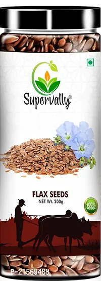 Supervally Raw Flax Seeds, Healthy Seeds, Rich in Omega 3 Fatty Acid Roasted Flax Seeds-thumb0