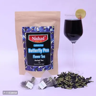 Nishad Herbal - Butterfly Pea Flower Tea | 15 Pyramid Tea Bags-thumb0