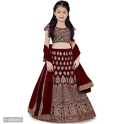 RADHE KRISHNA LACE Girls' silk semi-stiched Lehenga Choli (size: 4-15 Years, kids special)