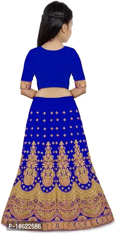 RADHE KRISHNA LACE Girl's Satin Semi-Stitched Lehenga Choli-thumb2