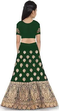 RADHE KRISHNA LACE Girl's Taffeta Satin Semi-Stitched Lehenga Choli-thumb1