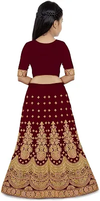 RADHE KRISHNA LACE Girl's Satin Semi-Stitched Lehenga Choli-thumb1