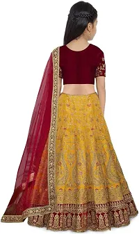 RADHE KRISHNA LACE Girls' silk semi-stitched Lehenga Choli (size: 5-15 Years, SW_TI_SPECIAL)-thumb1