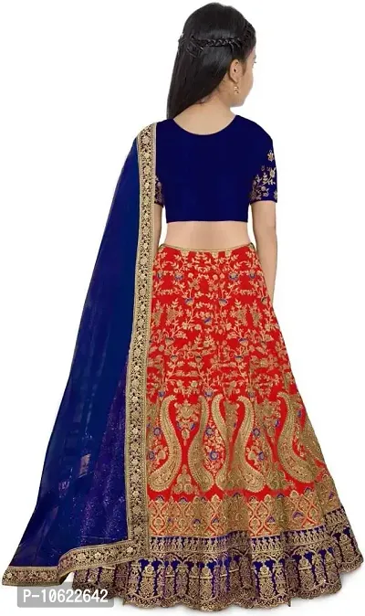 RADHE KRISHNA LACE Girls' silk semi-stitched Lehenga Choli (size: 5-15 Years, SW_TI_SPECIAL)-thumb2