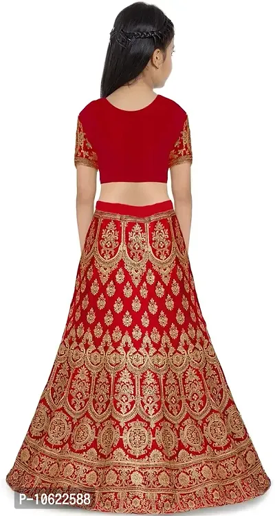 RADHE KRISHNA LACE Girl's Silk Semi-Stitched Lehenga Choli-thumb2