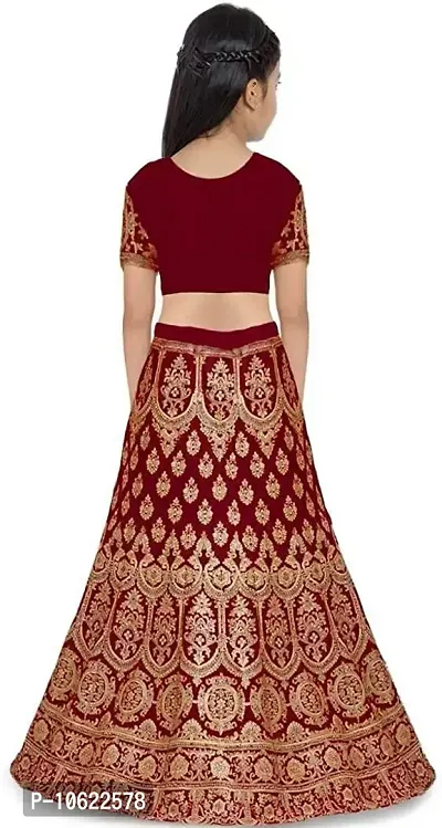 RADHE KRISHNA LACE Girl's Silk Semi-Stitched Lehenga Choli-thumb2