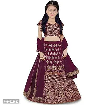 RADHE KRISHNA LACE Girls' Lehenga Choli (Free Size, baby PURPLE)