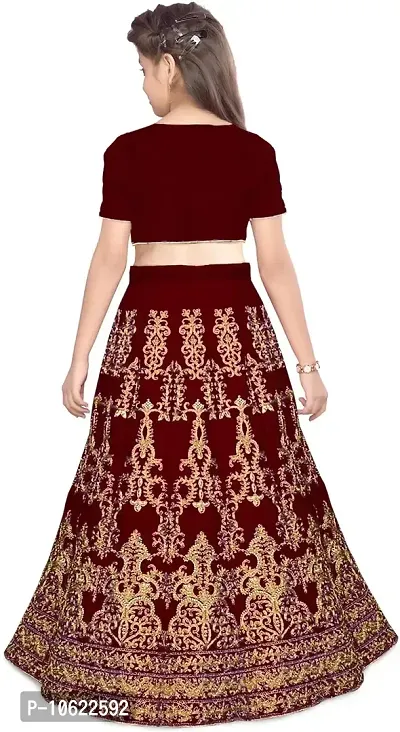 RADHE KRISHNA LACE Girl's Silk Semi-Stitched Lehenga Choli 4-15 Years-thumb2