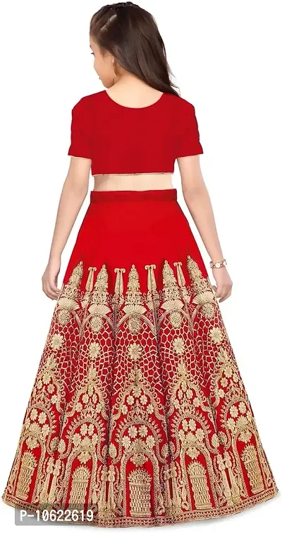 RADHE KRISHNA LACE Girl's New Silk Semi-Stitched Lehenga Choli-thumb2