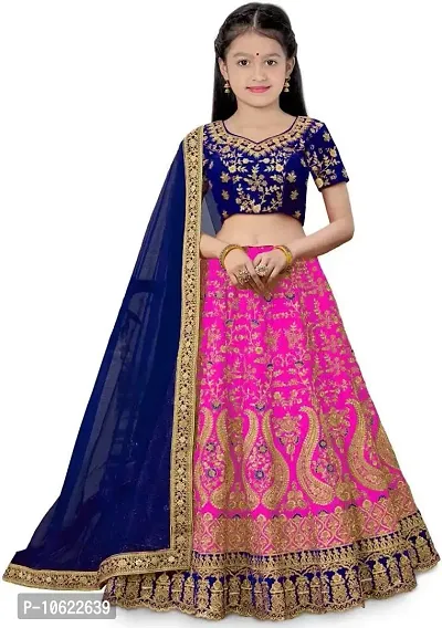 RADHE KRISHNA LACE Girls' silk semi-stitched Lehenga Choli (size: 5-15 Years, SW_TI_SPECIAL)-thumb0