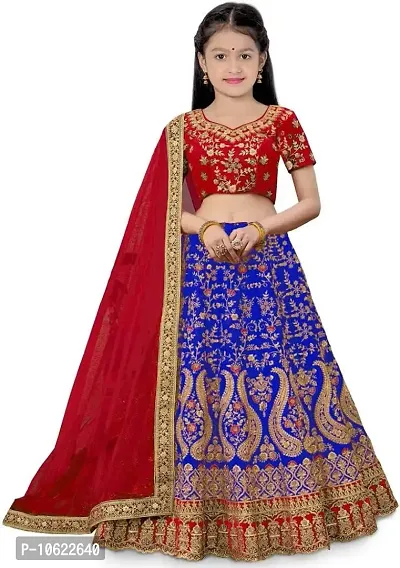 Girls Silk Semi Stitched Lehenga Choli