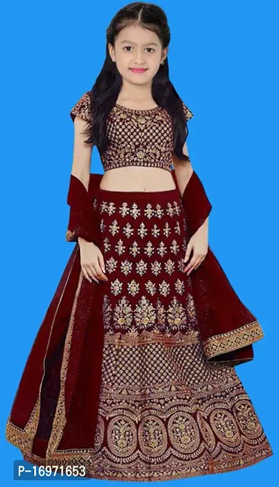 Kids Lehenga Choli Dupatta Set-thumb0