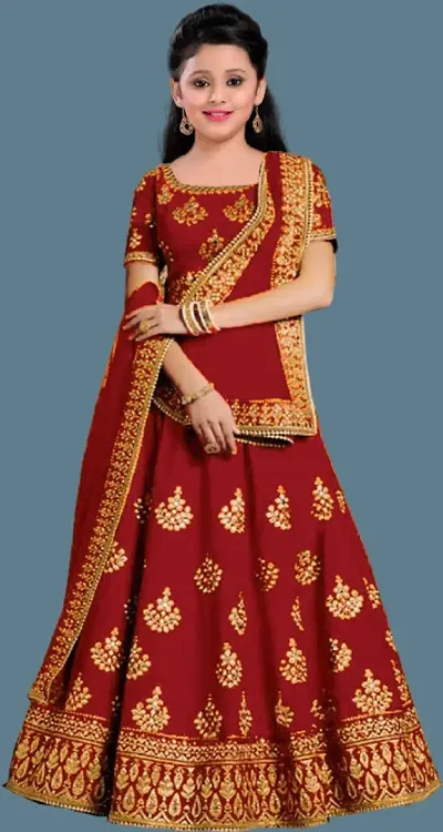 Embroidered Lehenga Choli and dupatta set for Girls