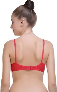 Fancy Red Cotton Blend Solid Non Padded Bras For Women-thumb1