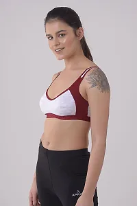 Fancy Maroon Cotton Blend Solid Non Padded Bras For Women-thumb2