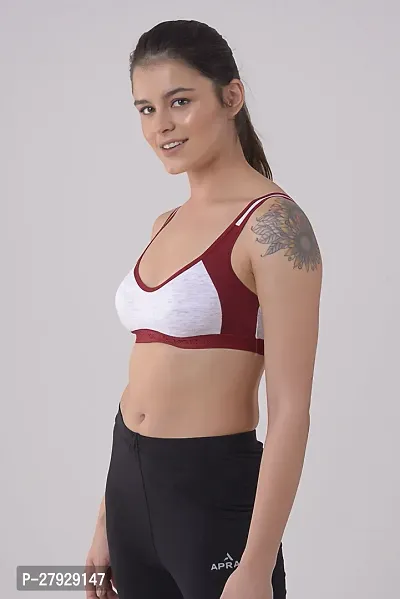 Fancy Maroon Cotton Blend Solid Non Padded Bras For Women-thumb4