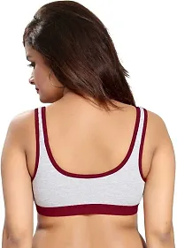 Fancy Maroon Cotton Blend Solid Non Padded Bras For Women-thumb1