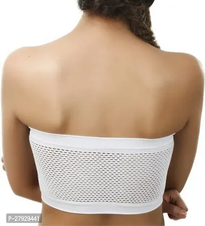 Fancy White Cotton Blend Solid Non Padded Bras For Women-thumb3