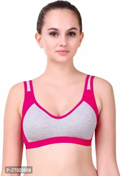 Fancy Pink Cotton Blend Solid Non Padded Bras For Women-thumb0