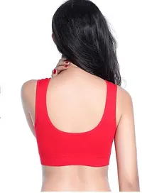 Fancy Red Cotton Blend Solid Non Padded Bras For Women-thumb1