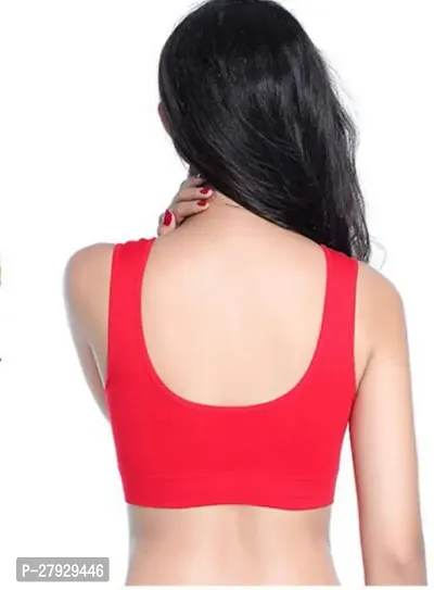 Fancy Red Cotton Blend Solid Non Padded Bras For Women-thumb2