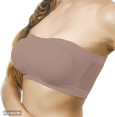 Fancy Brown Cotton Blend Solid Non Padded Bras For Women-thumb3