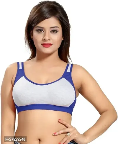 Fancy Blue Cotton Blend Solid Non Padded Bras For Women Pack Of 2