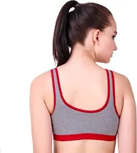 Fancy Red Cotton Blend Solid Non Padded Bras For Women-thumb1