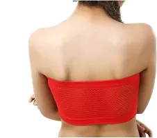 Fancy Red Cotton Blend Solid Non Padded Bras For Women-thumb1