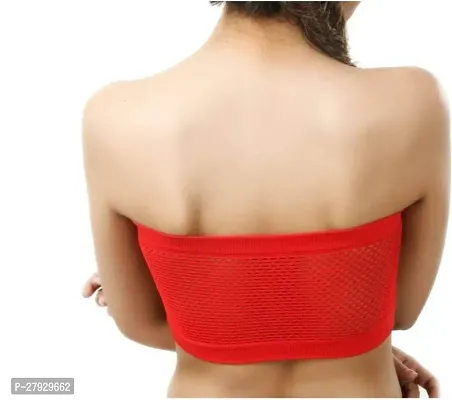 Fancy Red Cotton Blend Solid Non Padded Bras For Women-thumb2