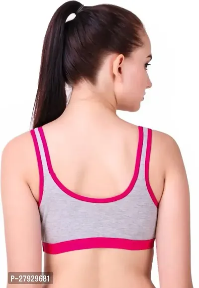 Fancy Pink Cotton Blend Solid Non Padded Bras For Women-thumb2