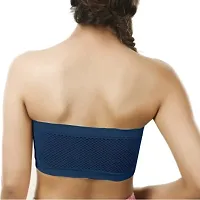 Fancy Blue Cotton Blend Solid Non Padded Bras For Women-thumb1