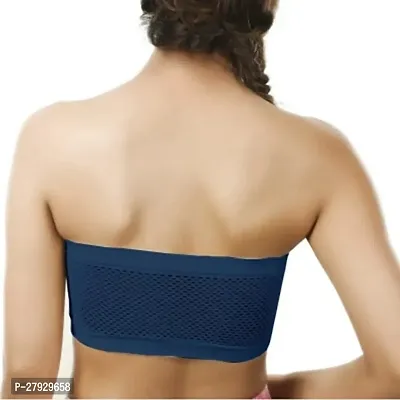 Fancy Blue Cotton Blend Solid Non Padded Bras For Women-thumb2