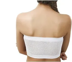 Fancy White Cotton Blend Solid Non Padded Bras For Women-thumb1