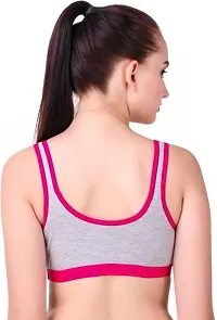 Fancy Pink Cotton Blend Solid Non Padded Bras For Women-thumb2