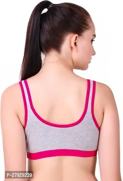 Fancy Pink Cotton Blend Solid Non Padded Bras For Women-thumb3