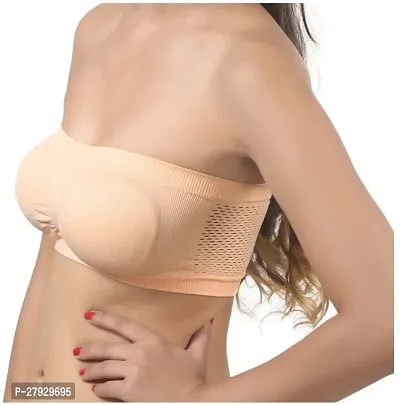 Fancy Beige Cotton Blend Solid Lightly Padded Bras For Women-thumb2