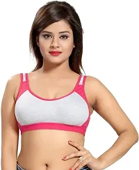 Fancy Pink Cotton Blend Solid Non Padded Bras For Women Pack Of 2-thumb2