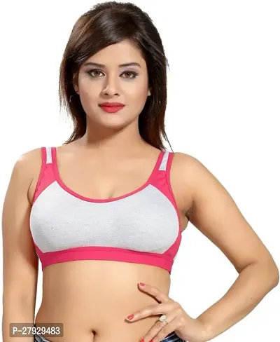 Fancy Pink Cotton Blend Solid Non Padded Bras For Women Pack Of 2-thumb3