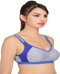 Fancy Blue Cotton Blend Solid Non Padded Bras For Women-thumb2