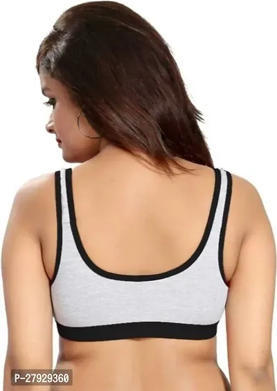 Fancy Black Cotton Blend Solid Non Padded Bras For Women-thumb2