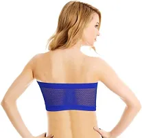 Fancy Blue Cotton Blend Solid Non Padded Bras For Women-thumb1