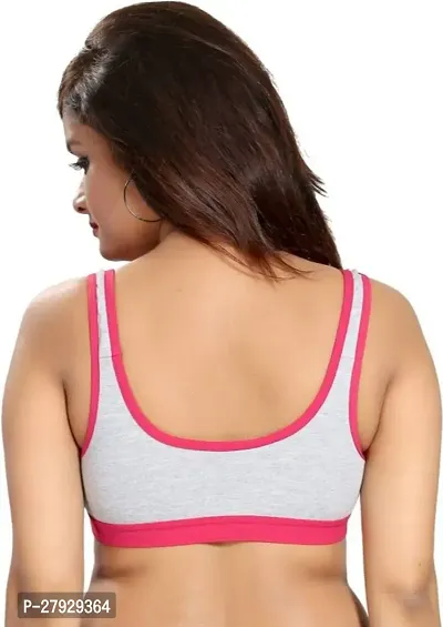 Fancy Pink Cotton Blend Solid Non Padded Bras For Women-thumb2