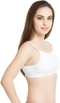 Fancy White Cotton Blend Solid Non Padded Bras For Women-thumb3