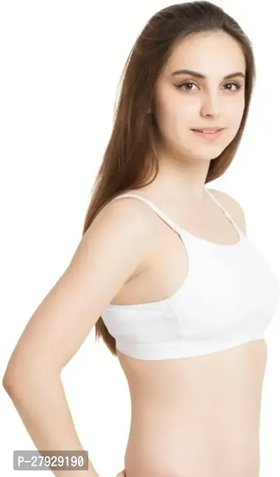 Fancy White Cotton Blend Solid Non Padded Bras For Women-thumb4