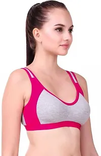 Fancy Pink Cotton Blend Solid Non Padded Bras For Women-thumb2